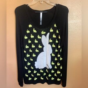 Kensie Bunny Black Sweater - L